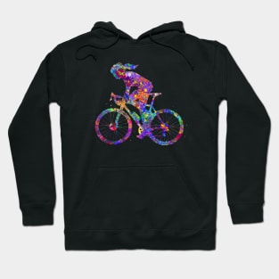 Road biker girl watercolor art Hoodie